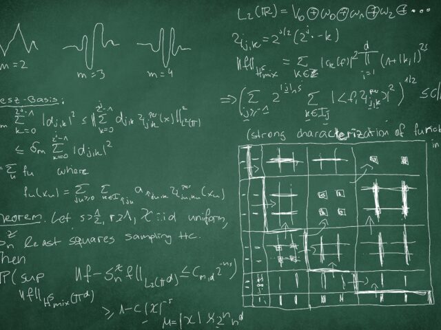 Hyperbolic Wavelet Regression, photogenically arranged (blackboard: Laura Lippert)