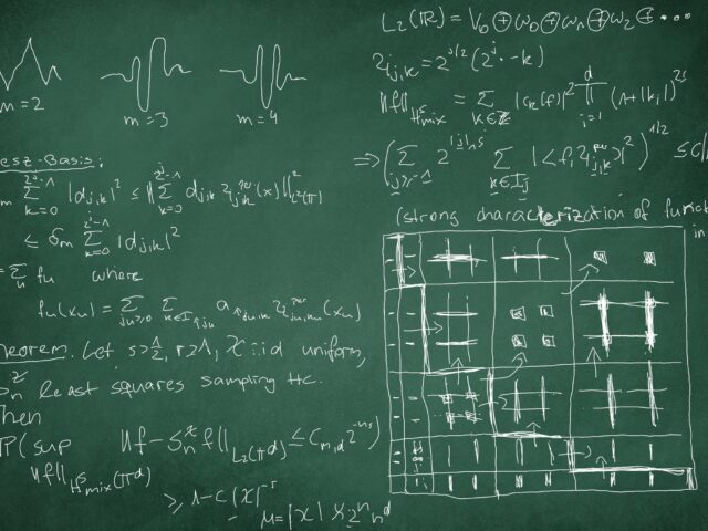 Hyperbolic Wavelet Regression, photogenically arranged (blackboard: Laura Lippert)